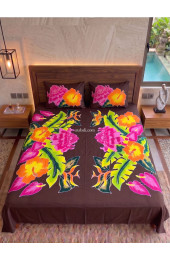 Hand Painted Rayon Bedsheet Set King Size